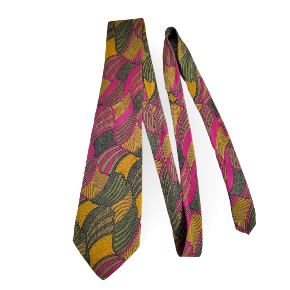 Pierre Balmain Vintage Silk Tie Abstract Print